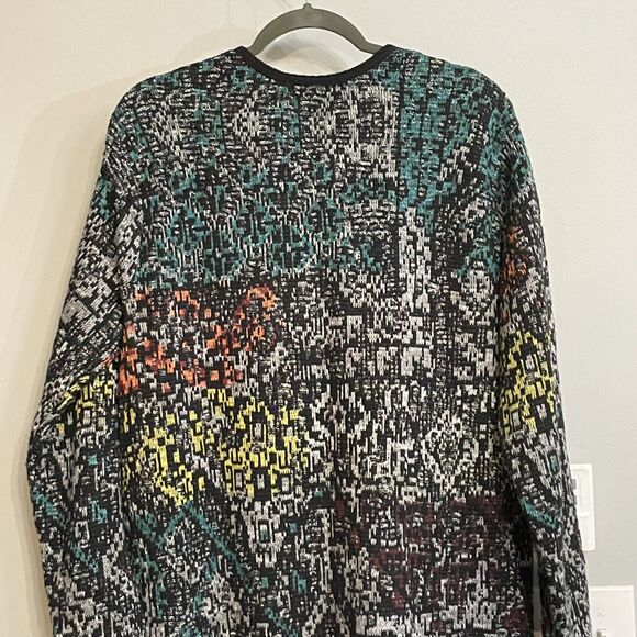 J. Jill‎ Cardigan Rainbow Long Duster Cotton Wool Blend Knit 3 Button Medium EUC - Picture 5 of 14
